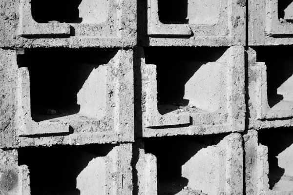 Stacked concrete blocks