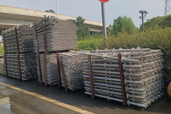 Stacks of steel tubes